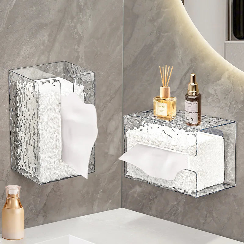 ❄️ Soporte para Papel Higiénico de Baño –✨ Estilo Glaciar Acrílico Montado en la Pared