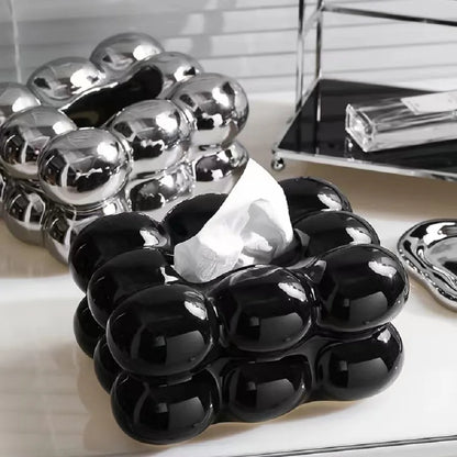 🌸 Soporte de Pañuelos de Cerámica con Cajón – Organizador de Servilletas y Toallas de Papel 🌸